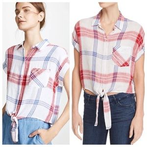 Rails Amelie Plaid Tie Front Top